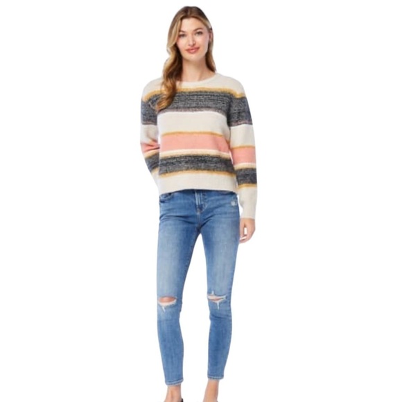 SKIES ARE BLUE Multi Colored Long Sleeve Cropped Sweater Women's Size XS - Picture 13 of 16